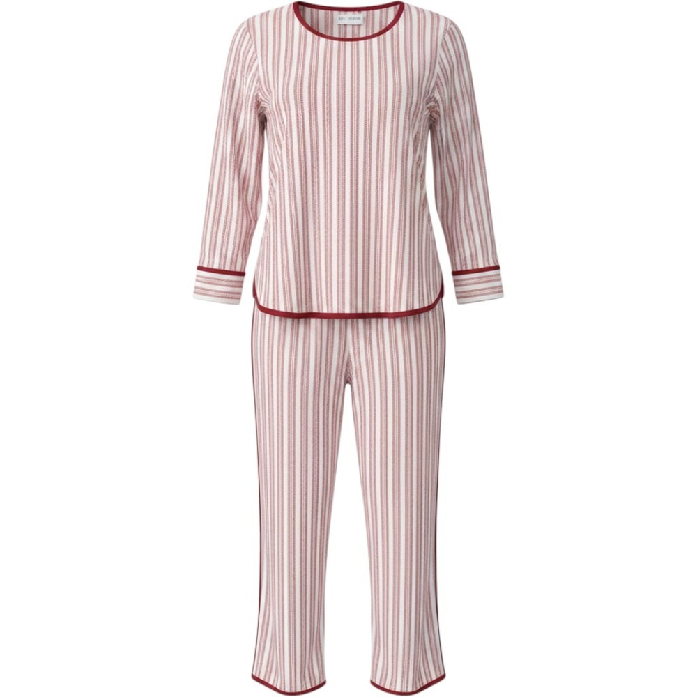 Pajamarama Womens XS Red White Striped Pajama Set Long Sleeve Top Pants 2 Piece